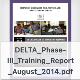 DELTA_Phase III_Training_Report_August_2014