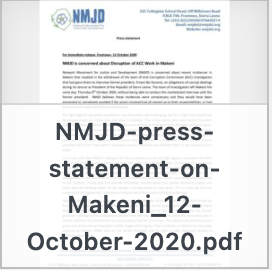 NMJD press statement on Makeni_12 October 2020